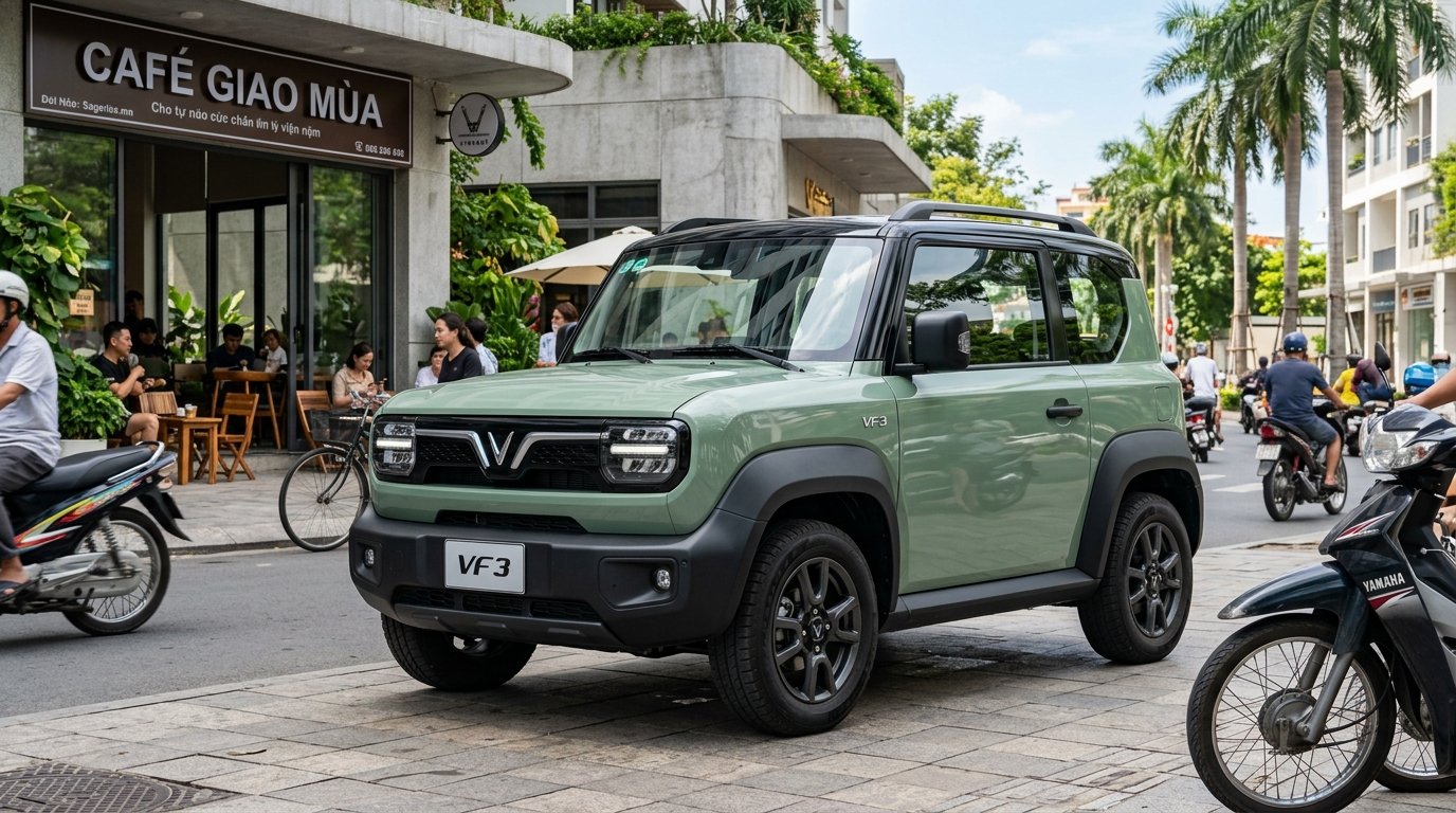 VinFast VF 3 thực tế màu sắc trẻ trung cá tính cho thuê tại HD68-Car